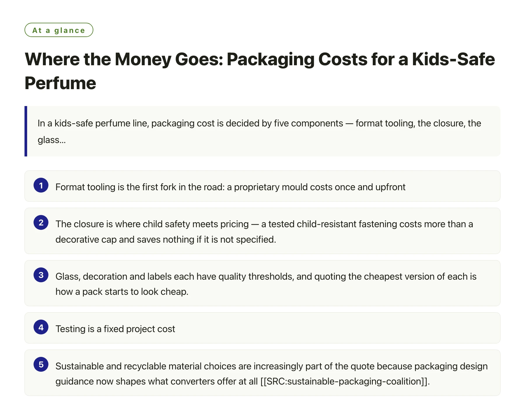 Where the Money Goes: Packaging Costs for a Kids-Safe Perfume——全文要点速览